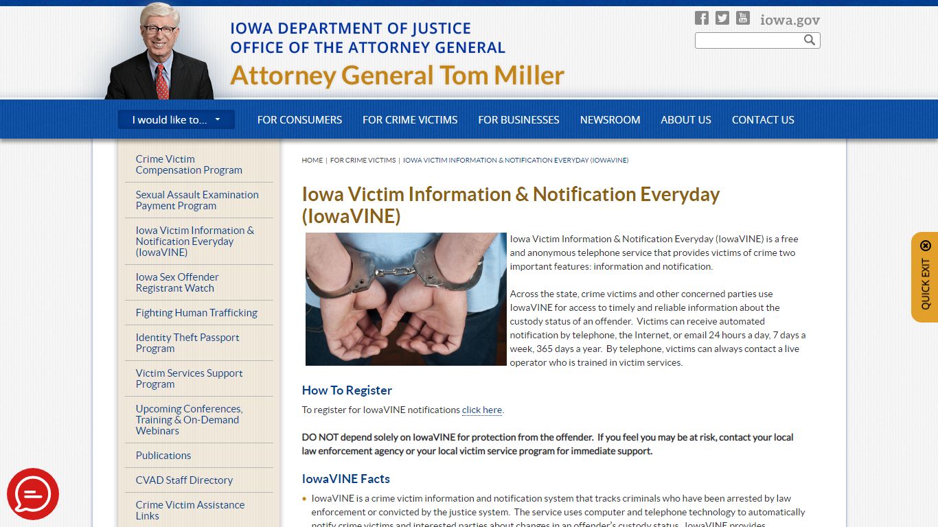 Iowa Victim Information & Notification Everyday (IowaVINE ...